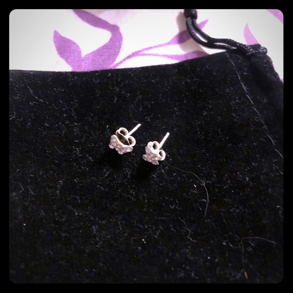 Real silver butterfly tiny girls earrings